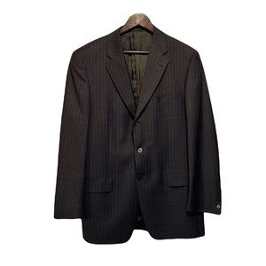 Joseph Abboud Charcoal Gray Pinstripe Blazer 40L Wool Sport Coat Suit Jacket